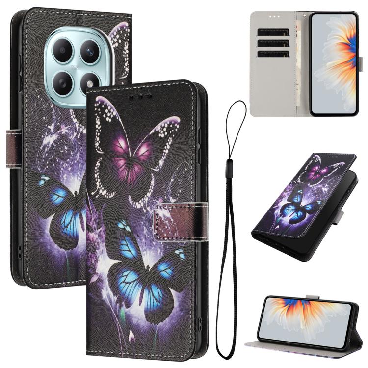 For Redmi Note 15 5G / 4G Global 164mm Color Drawing Pattern Leather Phone Case(Two Butterflies)