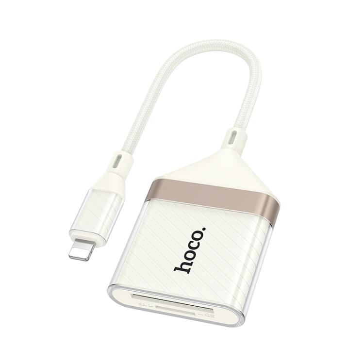 

hoco UA40 Crystal 2 in 1 8 Pin to SD and TF Card Reader(Apricot)