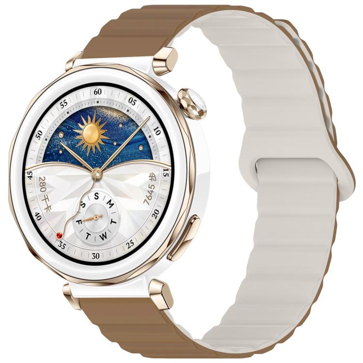 

20mm xDfind Loop Magnetic Glossy Silicone Watch Band(Brown Apricot)