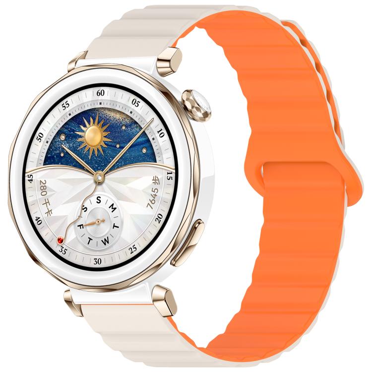 

20mm xDfind Loop Magnetic Glossy Silicone Watch Band(Starlight Orange)