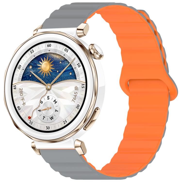 

20mm xDfind Loop Magnetic Glossy Silicone Watch Band(Grey Orange)