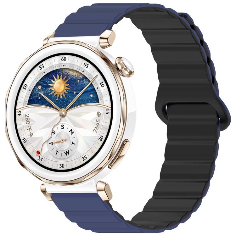 

20mm xDfind Loop Magnetic Glossy Silicone Watch Band(Dark Blue Black)