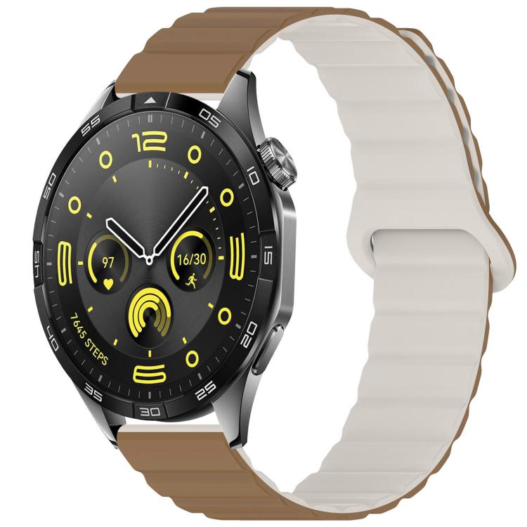 

22mm xDfind Loop Magnetic Glossy Silicone Watch Band(Brown Apricot)