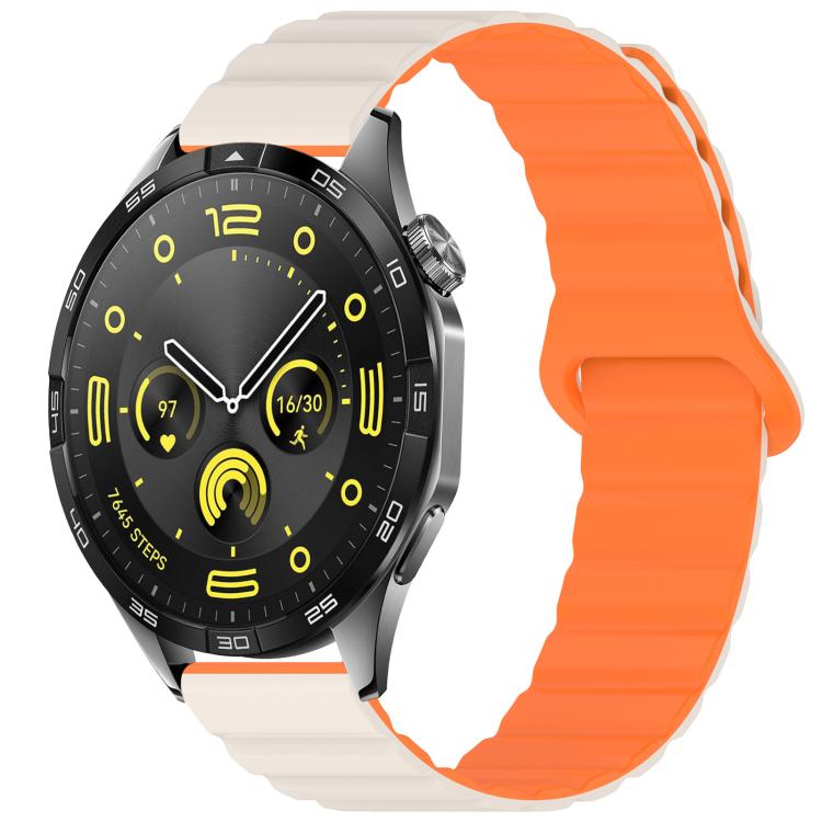 

22mm xDfind Loop Magnetic Glossy Silicone Watch Band(Starlight Orange)
