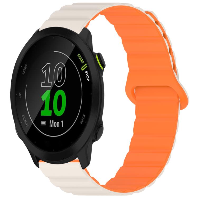 

For Garmin Forerunner 45 / 45S / Swim 2 xDfind Loop Magnetic Glossy Silicone Watch Band(Starlight Orange)