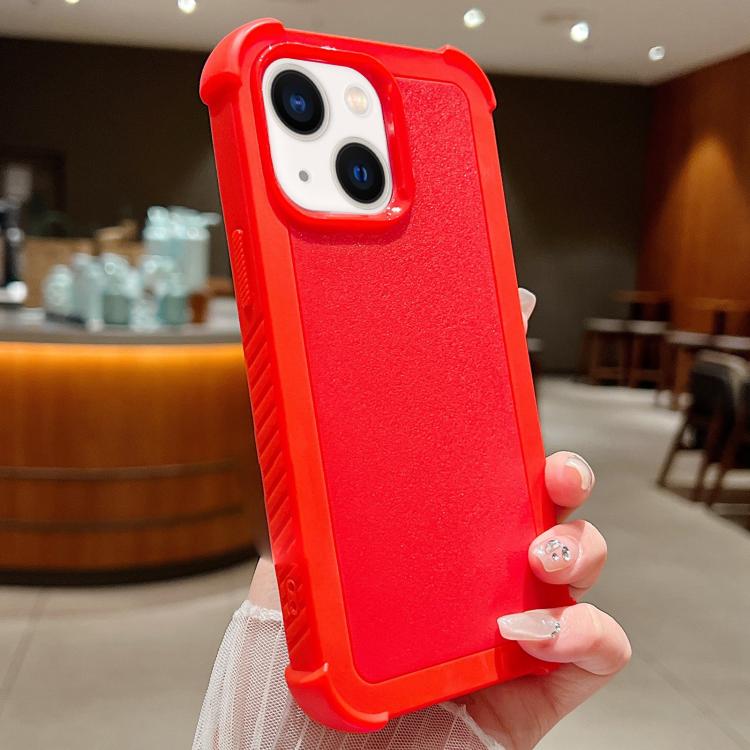 

For iPhone 14 Plus Solid Color TPU Hybrid PC Shockproof Phone Case(Red)