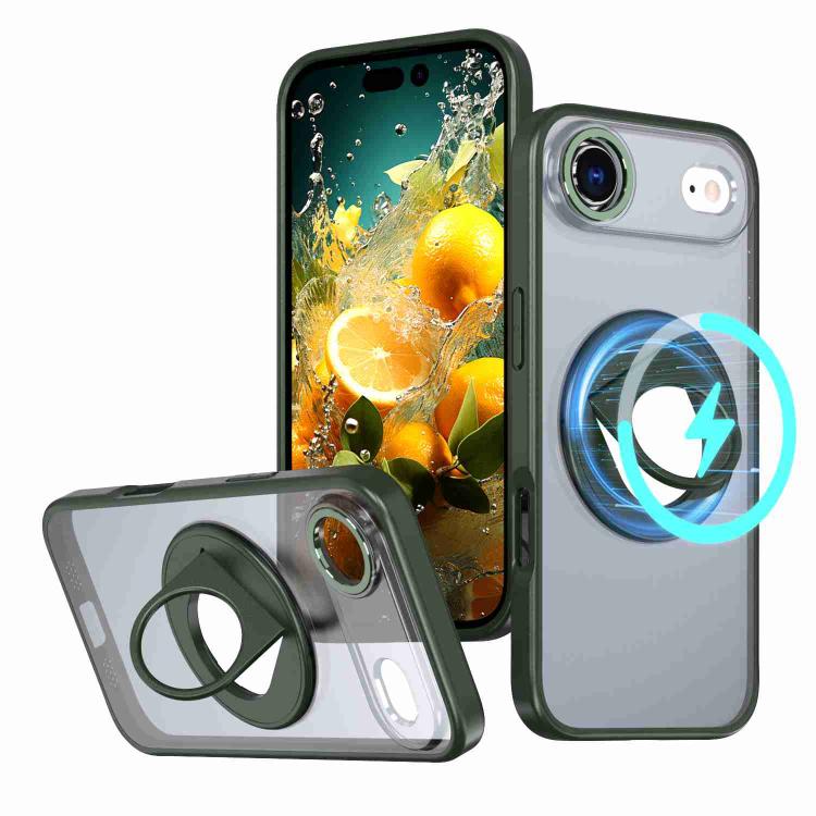 

For iPhone Air Rotating Ring Magnetic Holder Phone Case(Green)