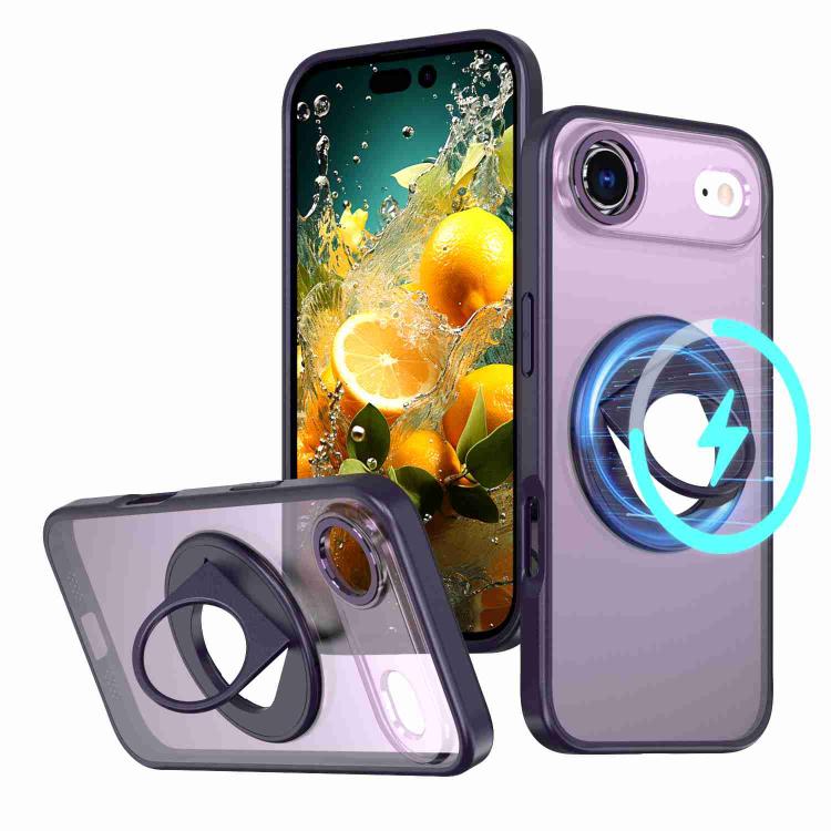 

For iPhone Air Rotating Ring Magnetic Holder Phone Case(Purple)