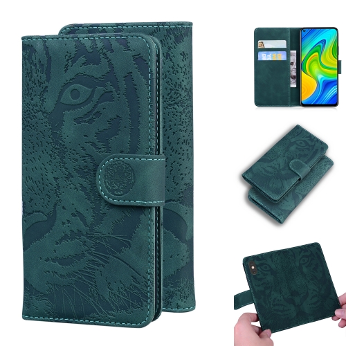 

For Xiaomi Redmi Note 9 / 10X 4G Tiger Embossing Pattern Horizontal Flip Leather Case with Holder & Card Slots & Wallet(Green)