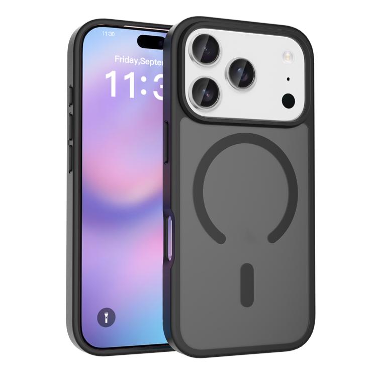 

For iPhone 17 Pro Skin Feel TPU Hybrid PC MagSafe Phone Case(Black)
