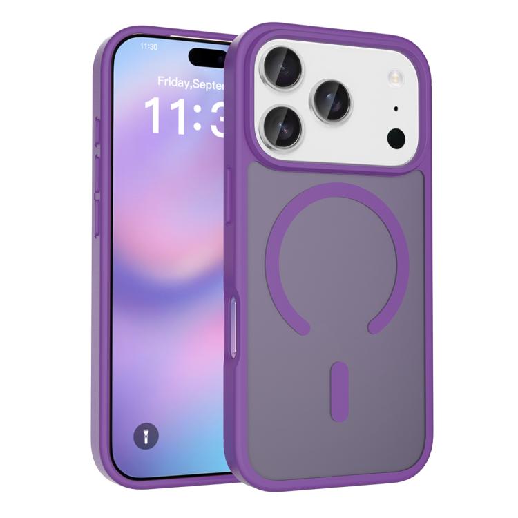 

For iPhone 17 Pro Skin Feel TPU Hybrid PC MagSafe Phone Case(Purple)