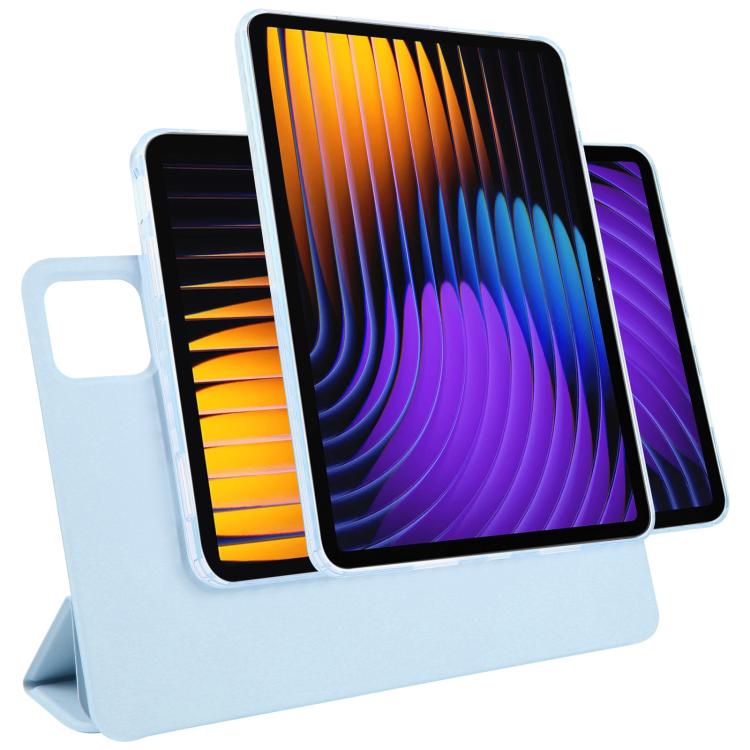 

For Xiaomi Pad 7 / 7 Pro Trifold Magnetic Split Acrylic Leather Tablet Case(Ice Blue)