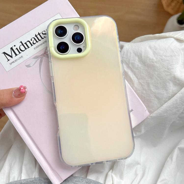 

For iPhone 16 Pro Large Camera Frame Vibrant Jelly Color TPU + IMD Phone Case(Yellow)