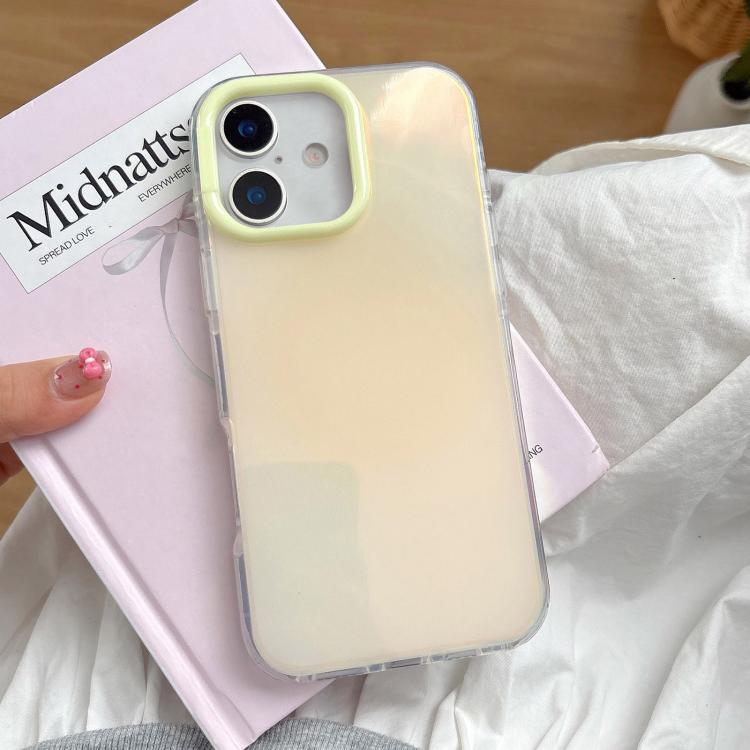 

For iPhone 16 Large Camera Frame Vibrant Jelly Color TPU + IMD Phone Case(Yellow)