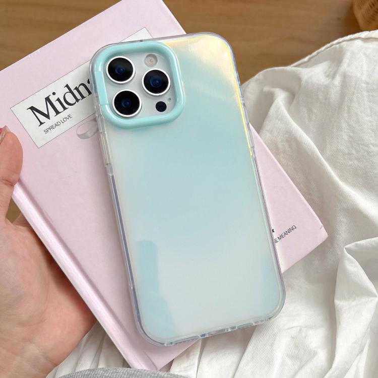 

For iPhone 15 Pro Max Large Camera Frame Vibrant Jelly Color TPU + IMD Phone Case(Blue)