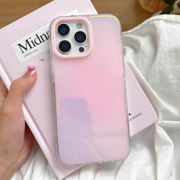 

For iPhone 14 Pro Large Camera Frame Vibrant Jelly Color TPU + IMD Phone Case(Pink)
