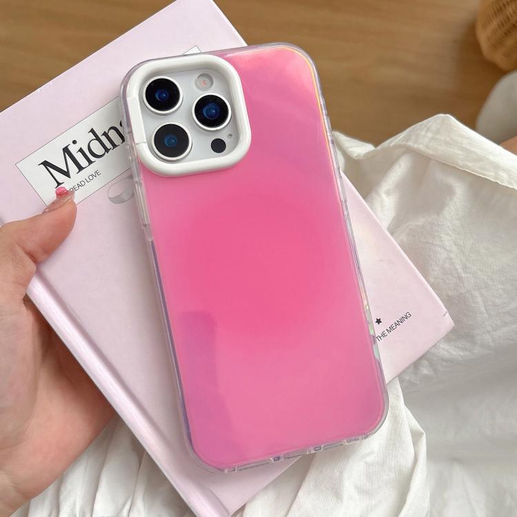 

For iPhone 13 Pro Large Camera Frame Vibrant Jelly Color TPU + IMD Phone Case(Rose Red)
