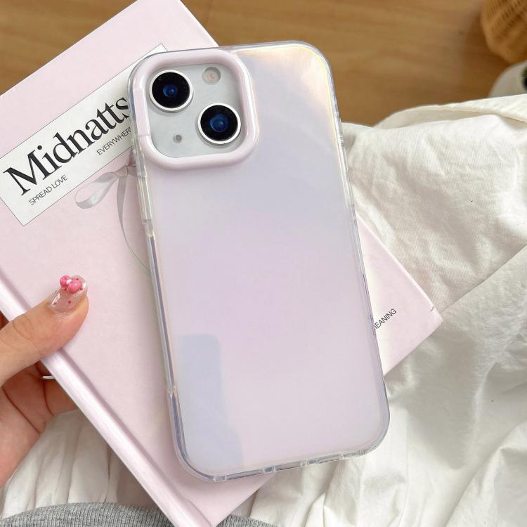 

For iPhone 15 Plus Large Camera Frame Vibrant Jelly Color TPU + IMD Phone Case(Purple)