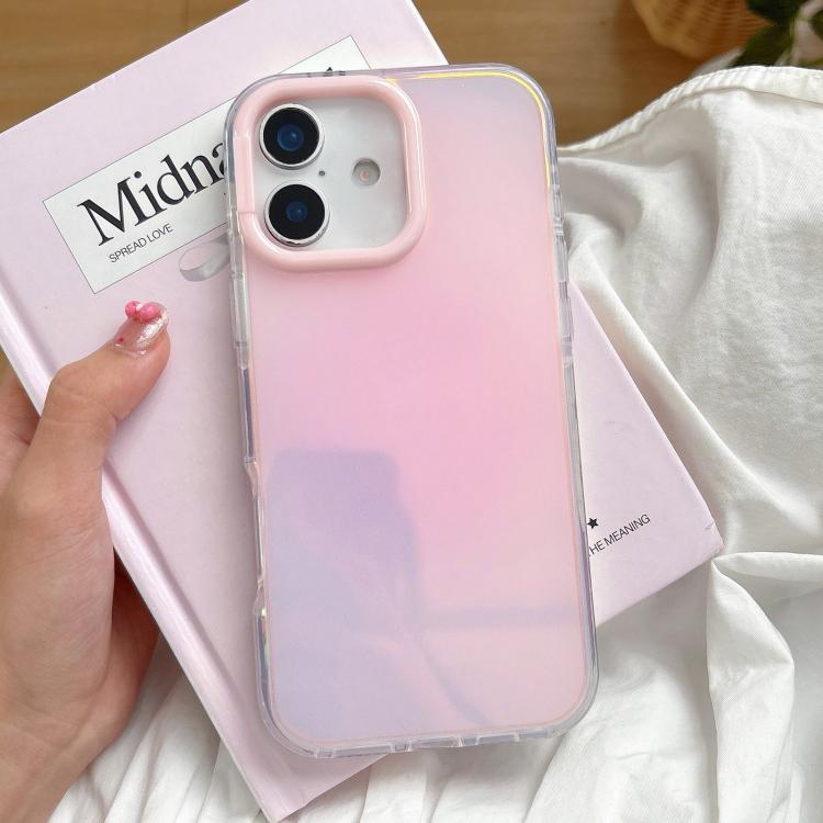 

For iPhone 16 Plus Large Camera Frame Vibrant Jelly Color TPU + IMD Phone Case(Pink)