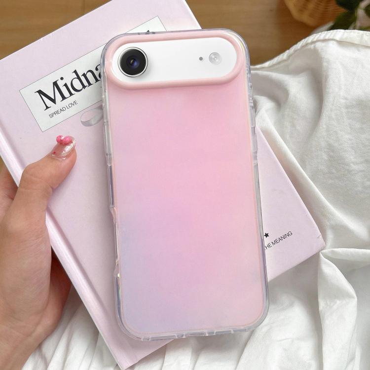For iPhone Air Large Camera Frame Vibrant Jelly Color TPU + IMD Phone Case(Pink)