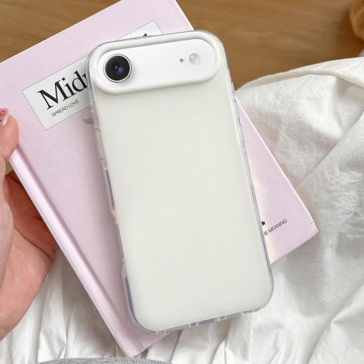 

For iPhone Air Large Camera Frame Vibrant Jelly Color TPU + IMD Phone Case(White)