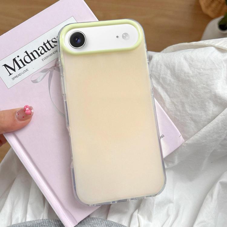 

For iPhone Air Large Camera Frame Vibrant Jelly Color TPU + IMD Phone Case(Yellow)