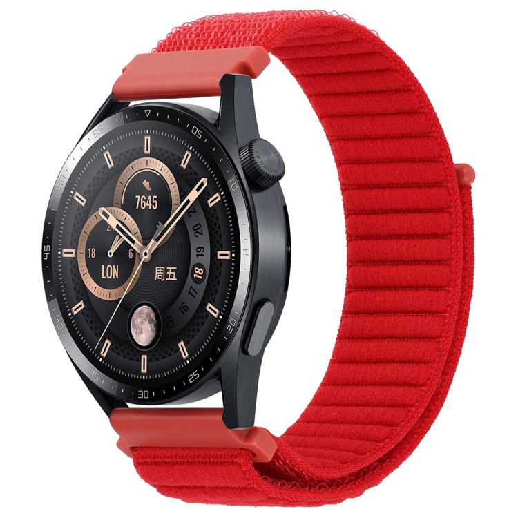 

22mm xDfind Wave Texture Nylon Hook and Loop Fastener Watch Band(Red)