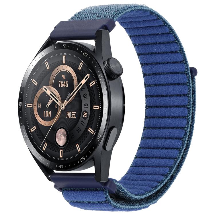 

22mm xDfind Wave Texture Nylon Hook and Loop Fastener Watch Band(Dark Blue)