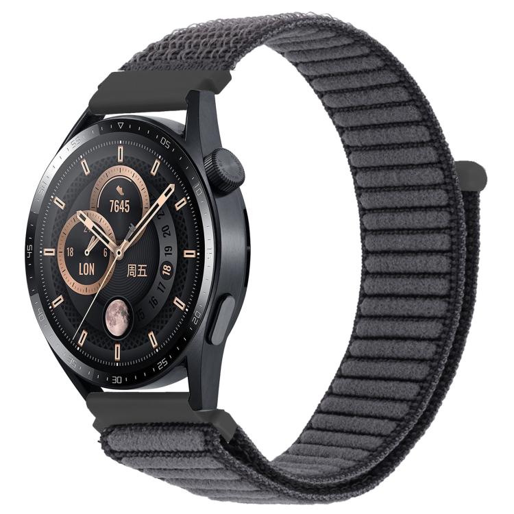 

22mm xDfind Wave Texture Nylon Hook and Loop Fastener Watch Band(Charcoal Gray)