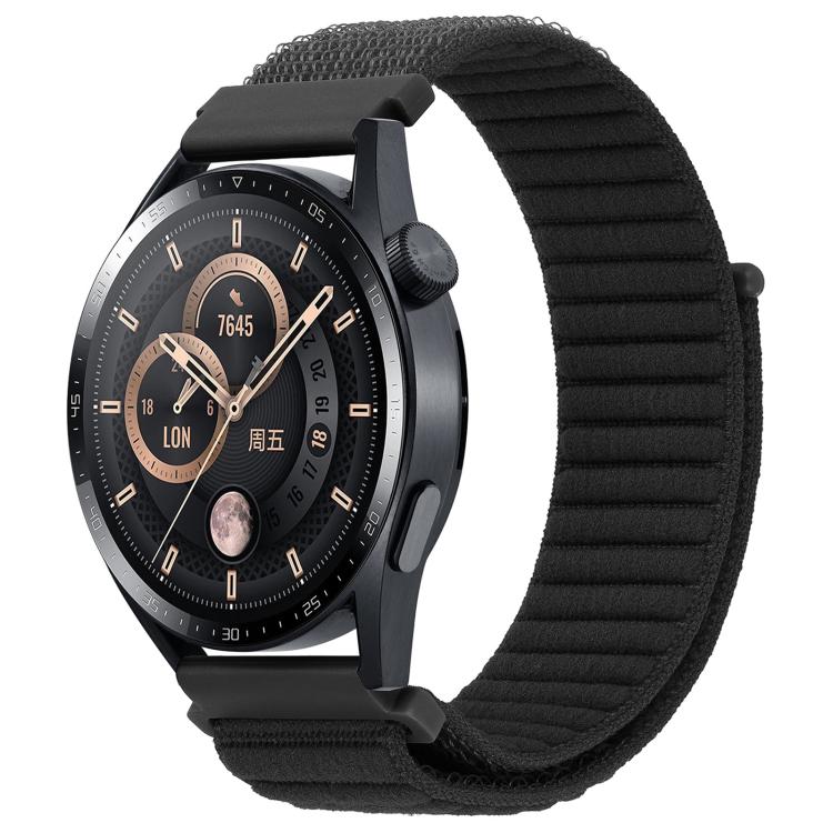 

22mm xDfind Wave Texture Nylon Hook and Loop Fastener Watch Band(Black)