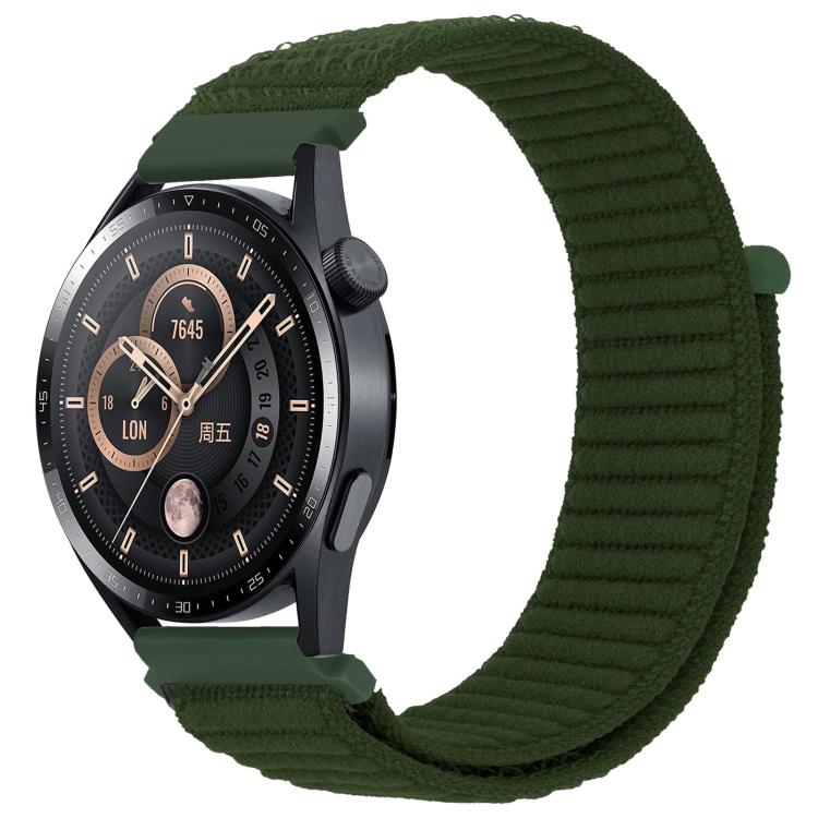 

22mm xDfind Wave Texture Nylon Hook and Loop Fastener Watch Band(Army Green)