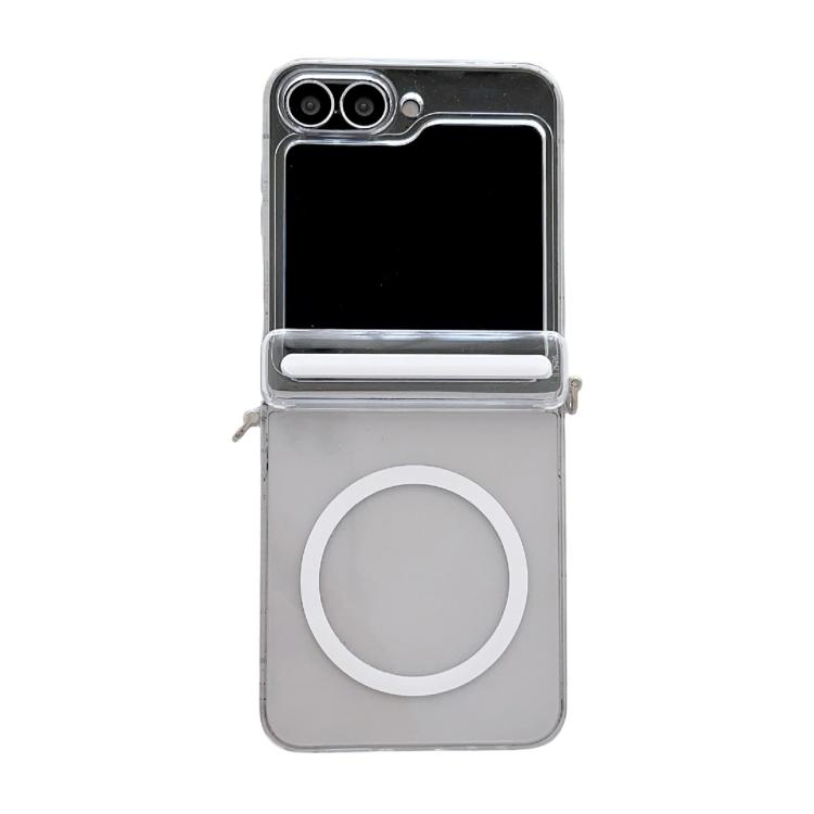

For Samsung Galaxy Z Flip6 Side Buckle Axis Transparent MagSafe Phone Case
