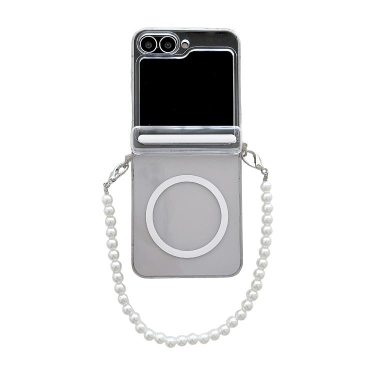 

For Samsung Galaxy Z Flip6 Side Buckle Axis Transparent MagSafe Phone Case with Bracelet