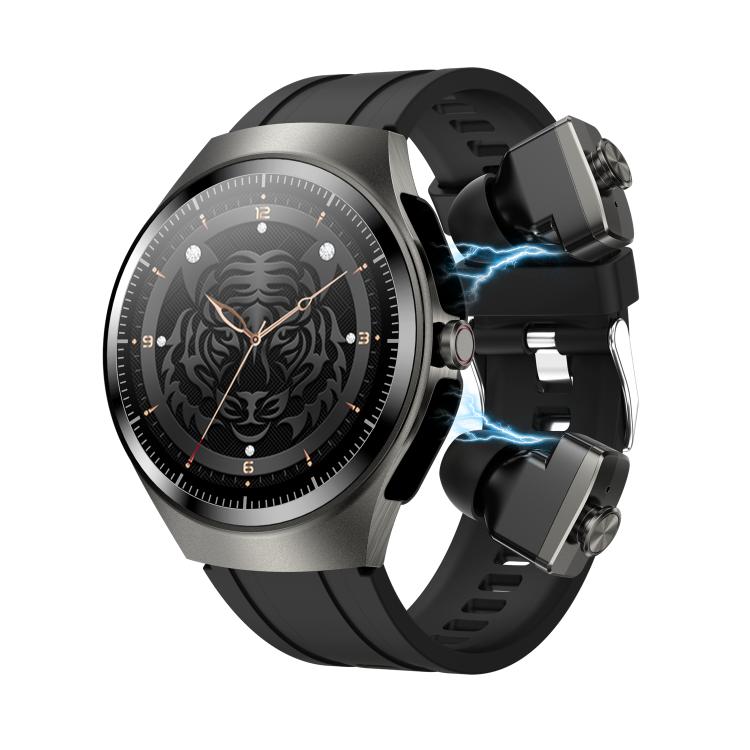 

F39 1.43 inch AMOLED Screen 2 in 1 Bluetooth Earphone Smart Watch, Support Bluetooth Call / NFC(Black Silicone)