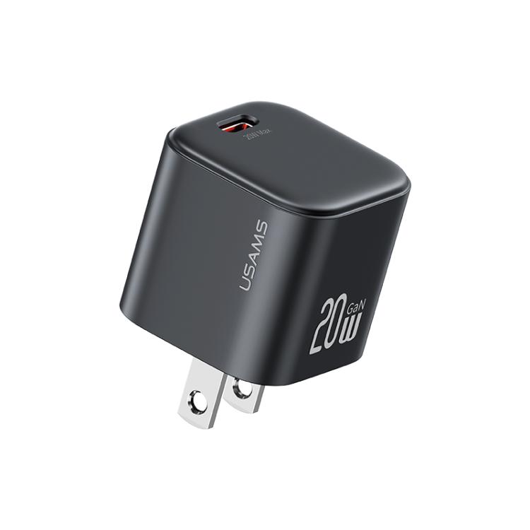 

USAMS CC267 20W GaN USB-C / Type-C Port Mini Fast Charger, Plug:US Plug(Black)