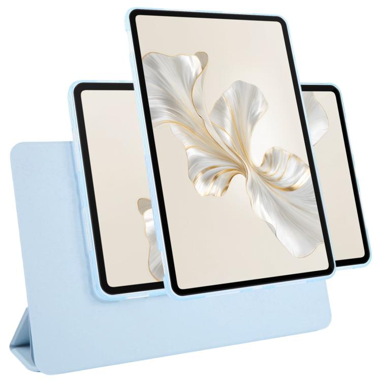 

For Honor Pad 9 12.1 Trifold Magnetic Split Acrylic Leather Tablet Case(Ice Blue)