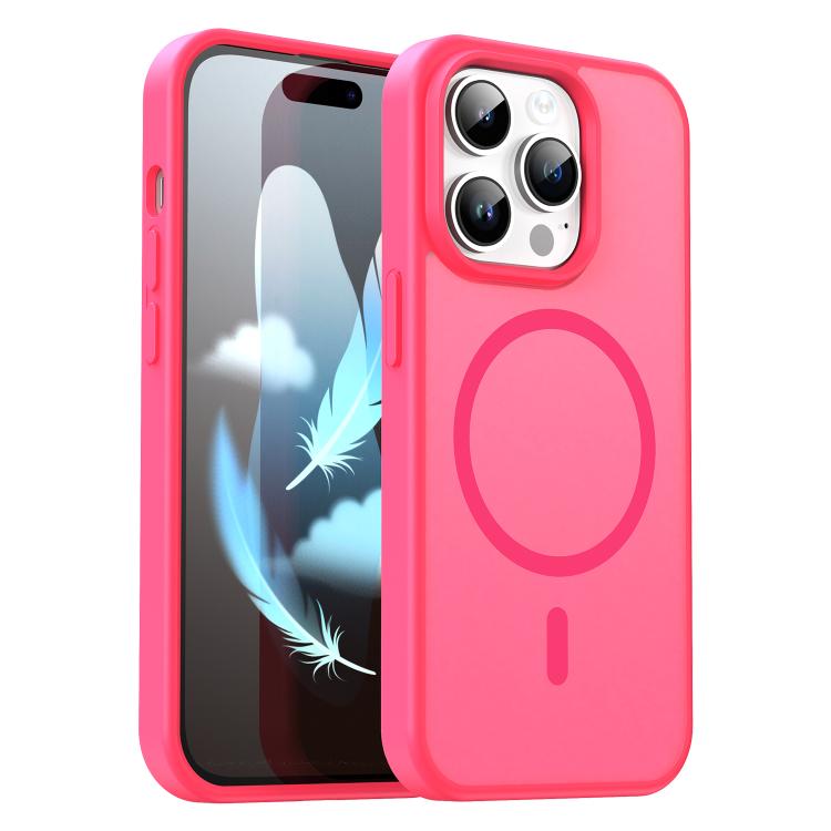 

For iPhone 14 Pro Fanying Series PC Hybrid TPU Translucent Frosted MagSafe Phone Case(Rose Red)