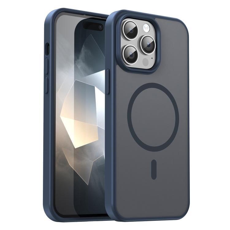 

For iPhone 14 Pro Max Fanying Series PC Hybrid TPU Translucent Frosted MagSafe Phone Case(Cyan Blue)