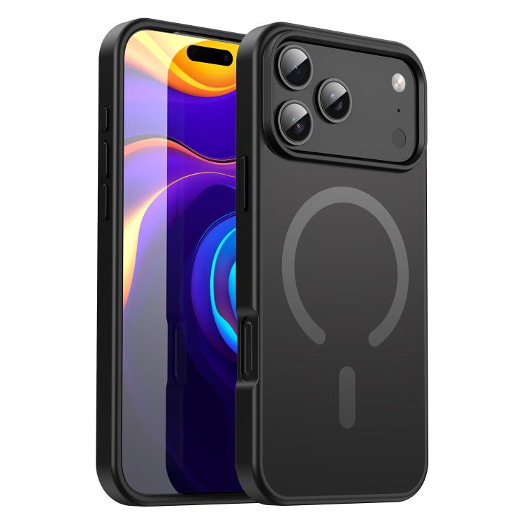 

For iPhone 17 Pro Max Fanying Series PC Hybrid TPU Translucent Frosted MagSafe Phone Case(Black)