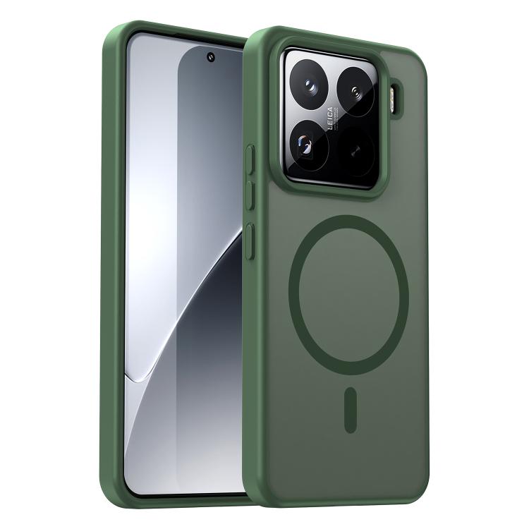 

For Xiaomi 15 Pro Fanying Series PC Hybrid TPU Translucent Frosted MagSafe Phone Case(Olive Green)