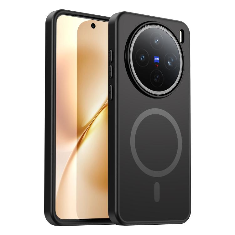 

For vivo X200S Fanying Series PC Hybrid TPU Translucent Frosted MagSafe Phone Case(Black)