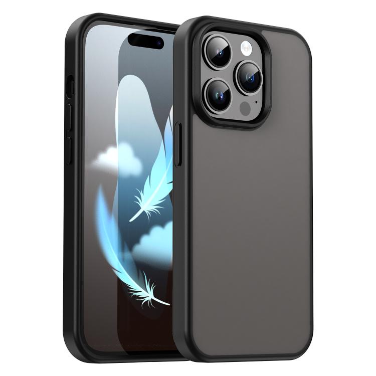 

For iPhone 14 Pro Fanying Series PC Hybrid TPU Translucent Frosted Phone Case(Translucent Black)