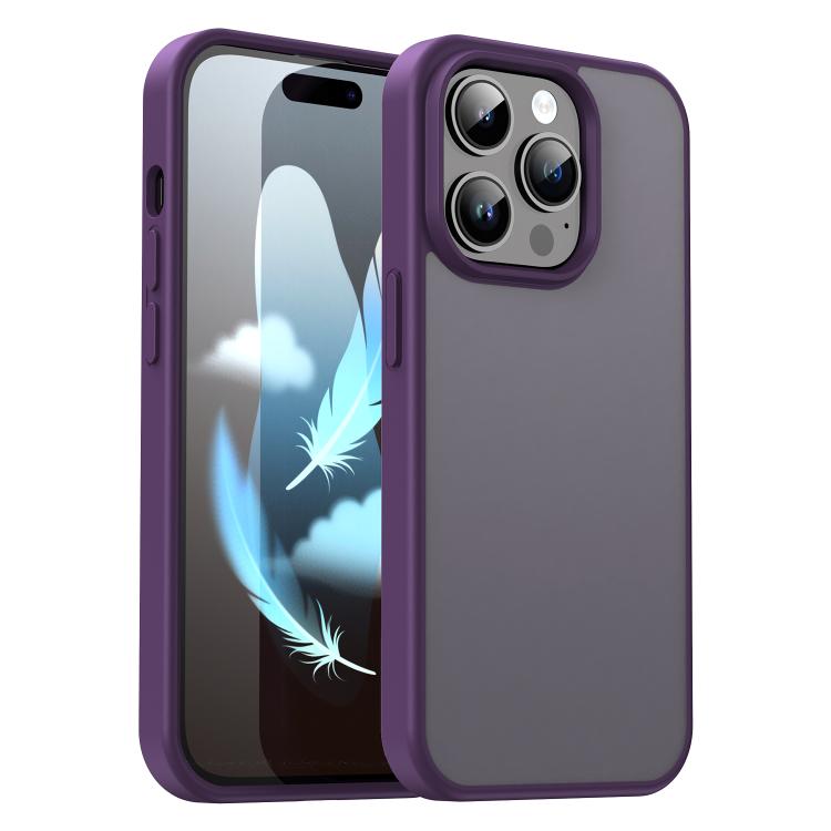 

For iPhone 14 Pro Fanying Series PC Hybrid TPU Translucent Frosted Phone Case(Crystal Purple)