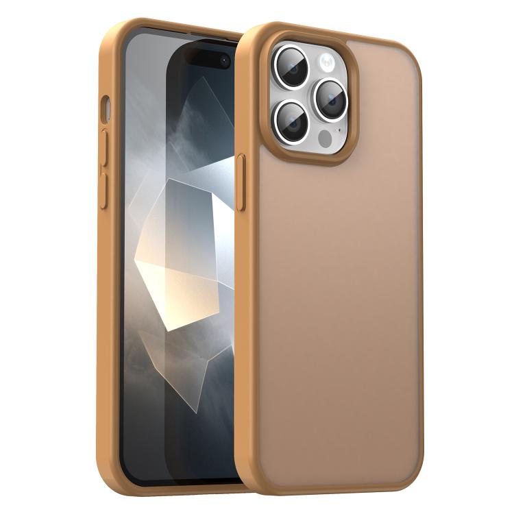 

For iPhone 14 Pro Max Fanying Series PC Hybrid TPU Translucent Frosted Phone Case(Desert Gold)