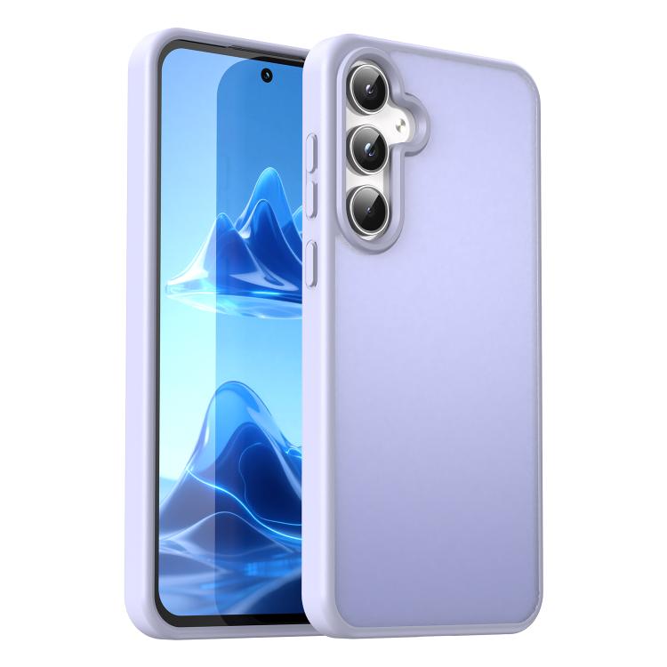 For Samsung Galaxy A55 5G Fanying Series PC Hybrid TPU Translucent Frosted Phone Case(Lavender)