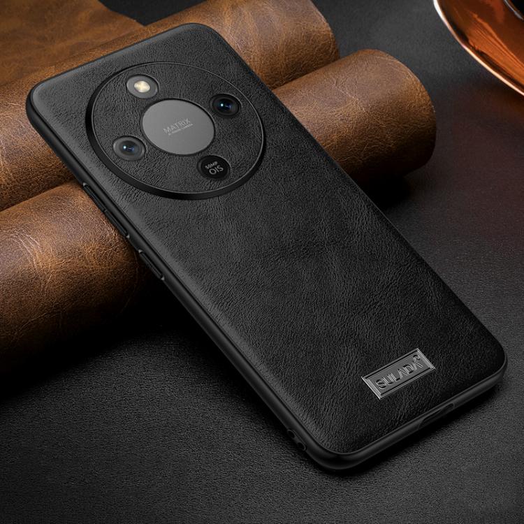 

For Honor X70 5G SULADA Shockproof TPU Hybrid Handmade Leather Phone Case(Black)