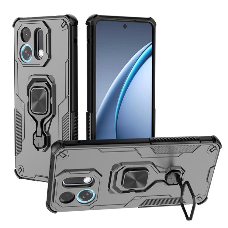 

For OPPO K13 Turbo 5G Metal Kickstand TPU Hybrid PC Phone Case(Black)