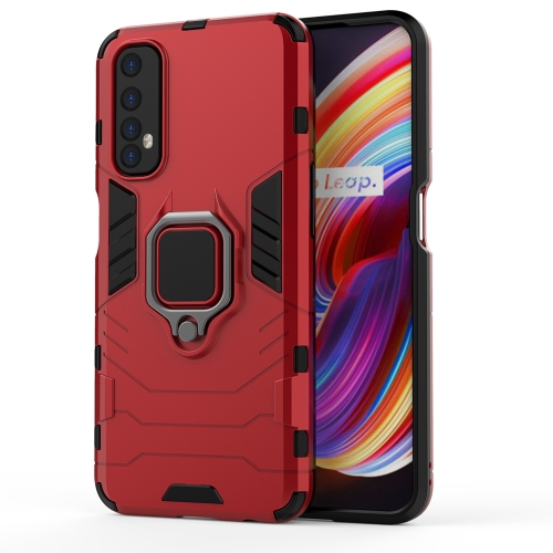 

For OPPO Realme 7 PC + TPU Shockproof Protective Case with Magnetic Ring Holder(Red)