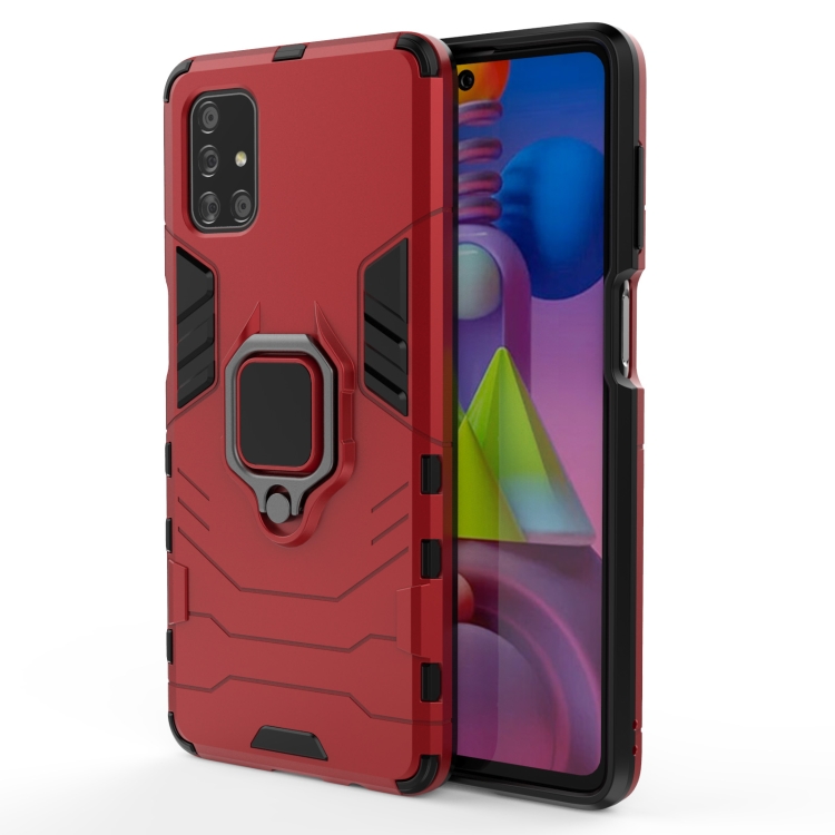 

For Samsung Galaxy M51 PC + TPU Shockproof Protective Case with Magnetic Ring Holder(Red)