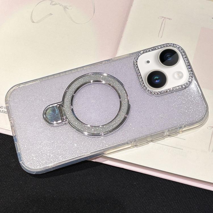

For iPhone 13 Gradient Glitter Diamonds MagSafe Phone Case(Light Purple)